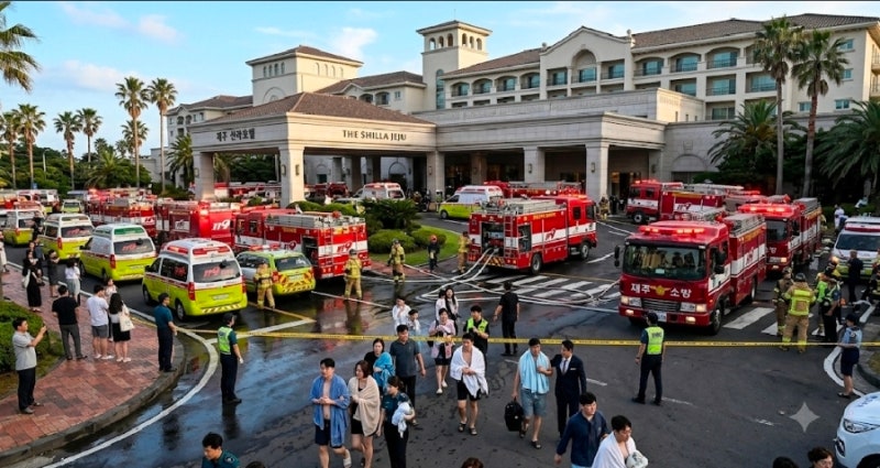 제주 5성급 호텔 수영장 소독약 투숙객 등 59명 병원 이송 전원 대피소동ㅣ염소가스 메스꺼움....