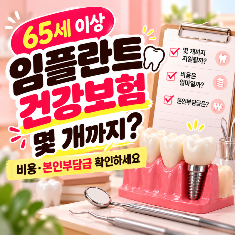 65세 이상 임플란트 건강보험, 몇 개까지? 비용·본인부담금 확인하세요