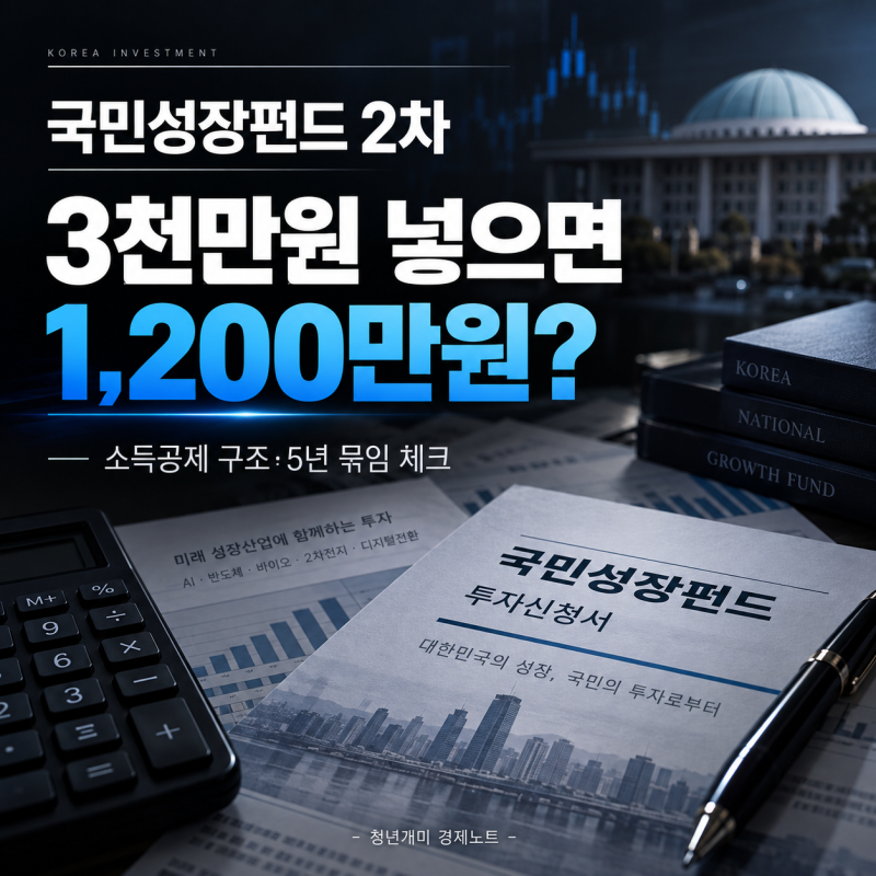 "3천만원 넣으면 소득공제 1,200만원?" 국민성장펀드 2차 가입조건·원금손실 체크