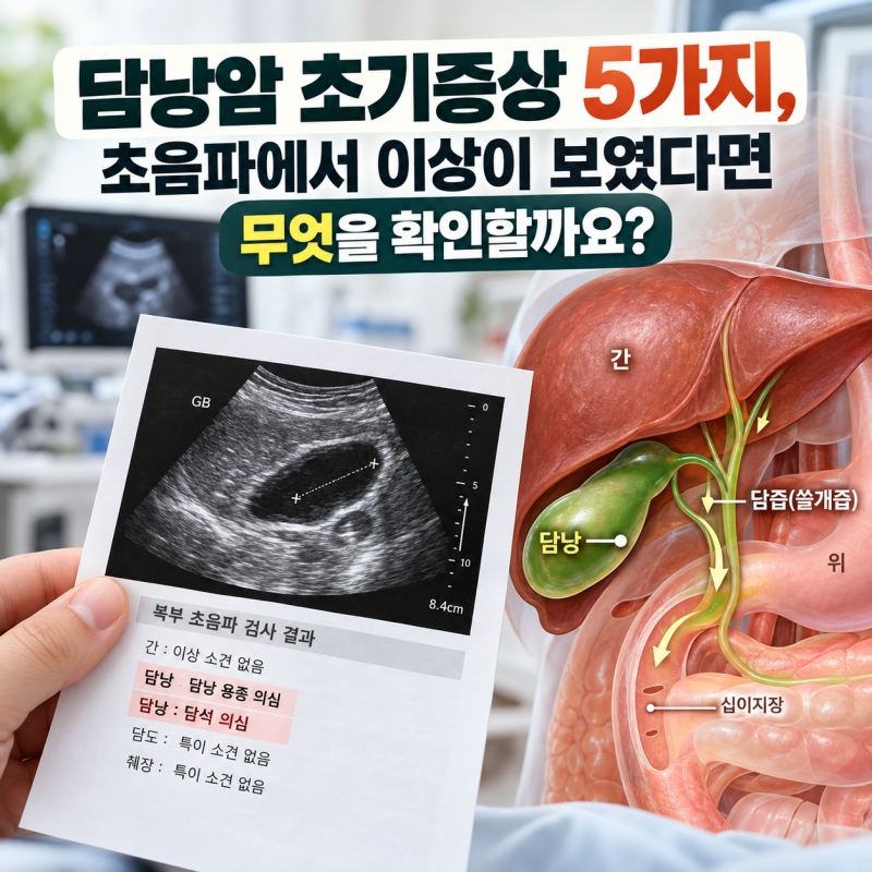 담낭암 초기증상 5가지, 초음파에서 이상이 보였다면 무엇을 확인할까요?