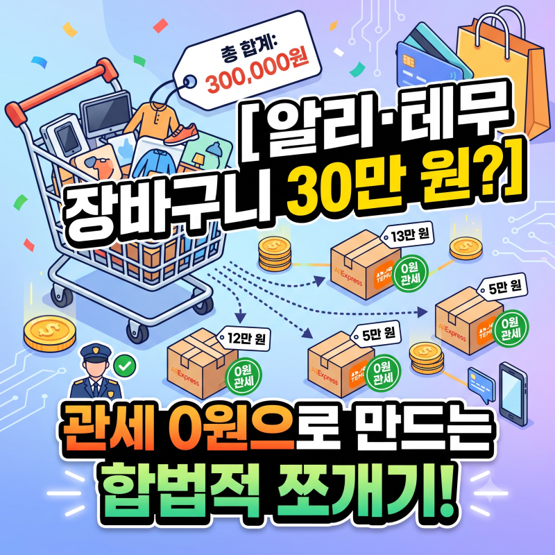 "알리에서 30만 원 샀는데 세금 0원?" 2026 해외직구 합법적 쪼개기 배송 절세법 총정리