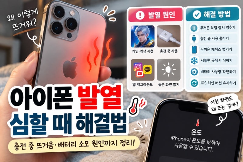 아이폰 발열 심할 때 해결 방법｜충전 중 뜨거움·배터리 소모 원인 정리