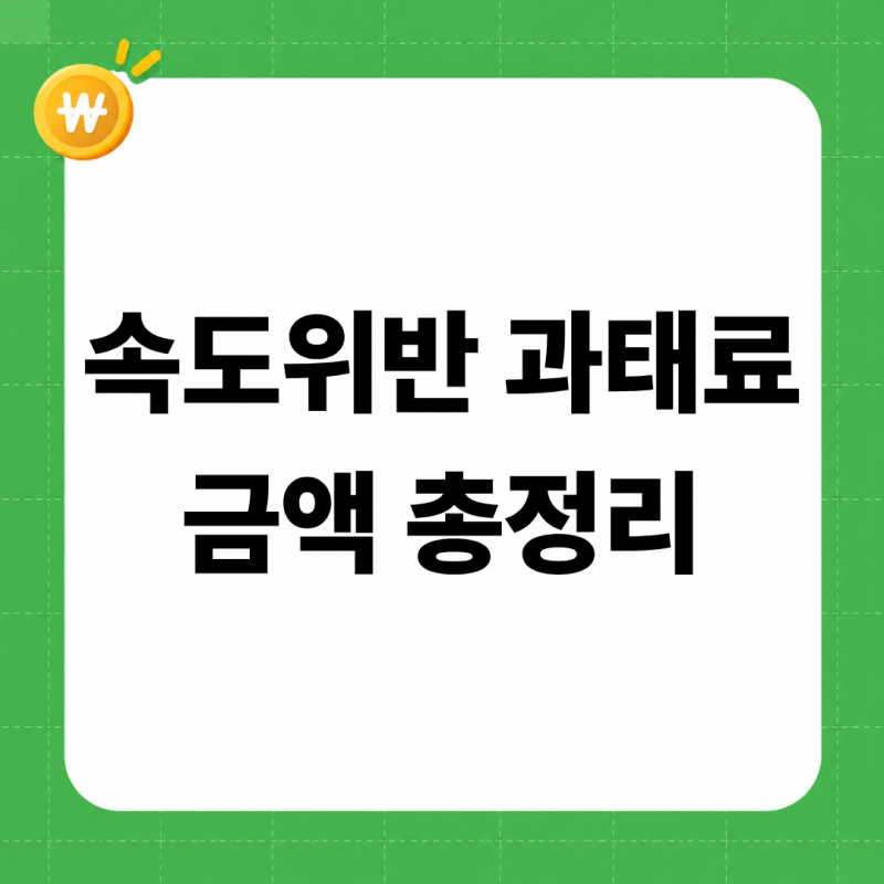 속도위반 과태료 금액 2026 총정리 (초과속도별 과태료·범칙금·벌점표, 어린이보호구역, 사....