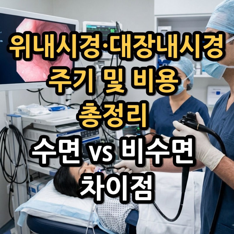 위내시경·대장내시경 주기 및 비용 총정리 (+수면 vs 비수면 차이점)