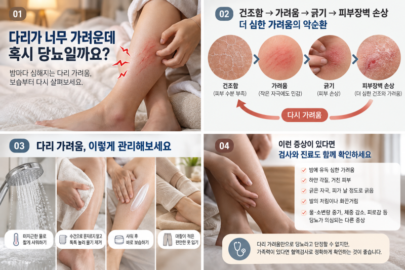 다리가 너무 가려운데 혹시 당뇨일까요?