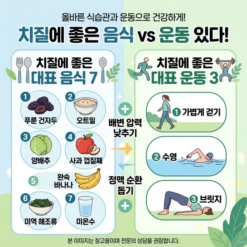 치질에좋은음식 vs 치질에좋은운동 있다 없다?