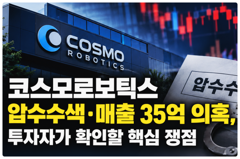 코스모로보틱스 주가 급락, 35억원 매출 의혹이 중요한 이유