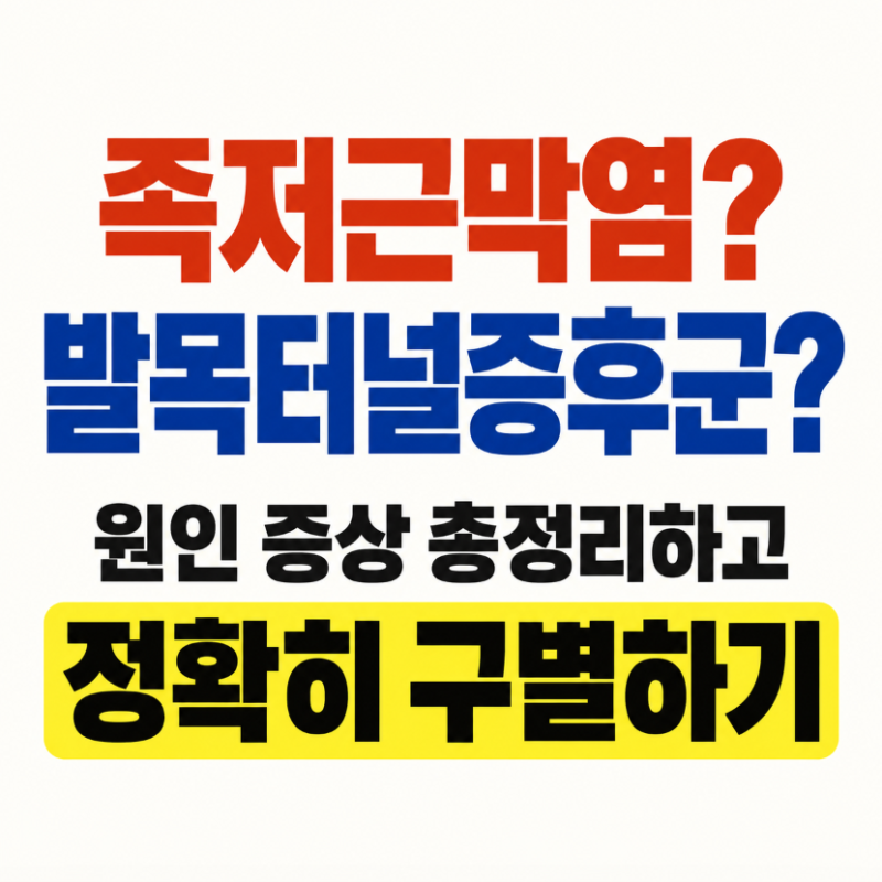 족저근막염 vs 발목터널증후군, 발바닥통증 발뒤꿈치통증 발저림 원인 증상 총정리하고 정확....