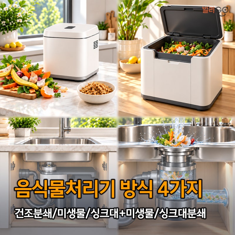 음식물처리기 종류 4가지, 우리 집에 맞는 음식물처리기 렌탈 고르는 법