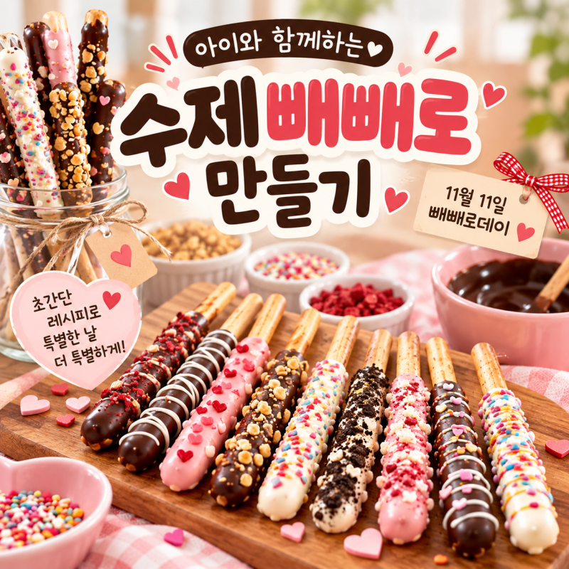 수제 빼빼로 만들기｜아이와 함께 초간단 빼빼로데이 간식 만들어요
