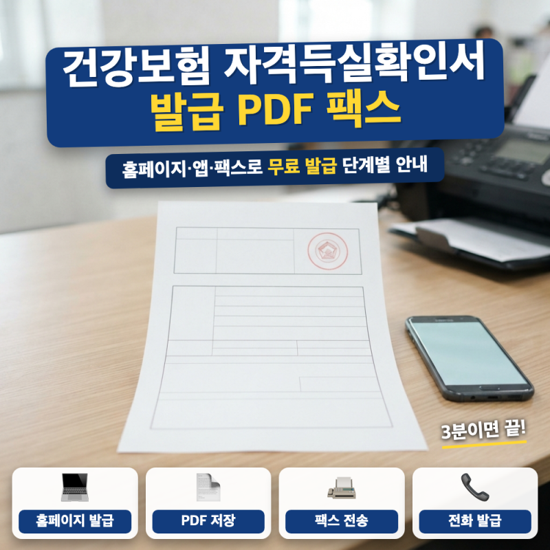 건강보험 자격득실확인서 발급 PDF 저장 방법은? (+ 팩스 전송, 무료 발급)
