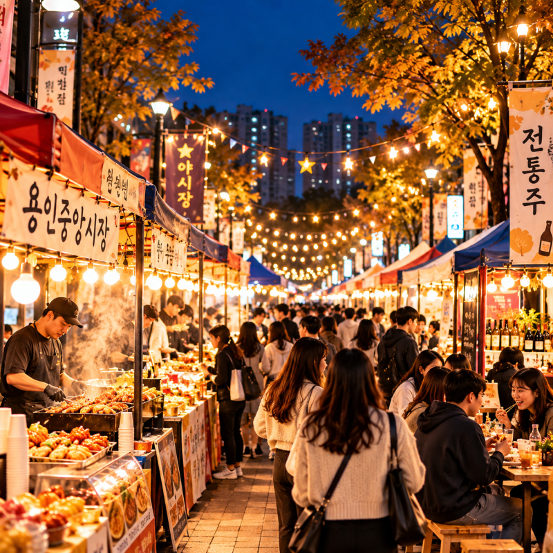 2026 용인중앙시장 별빛마당 야시장 먹거리 15곳·전통주·푸드트럭까지
