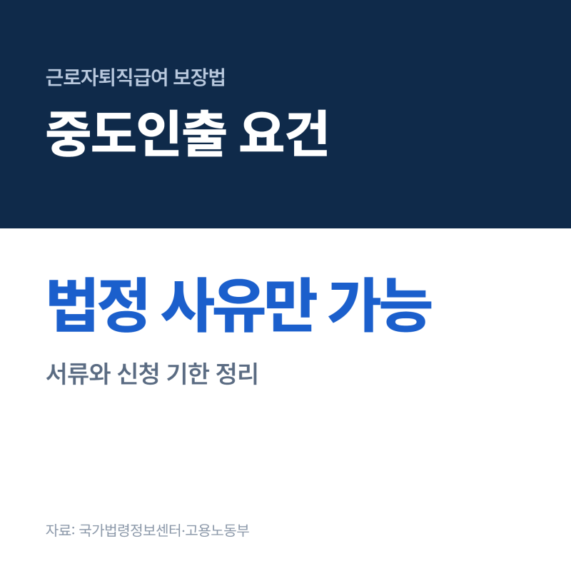 퇴직연금 중도인출 요건, 법정 사유와 필요 서류 정리