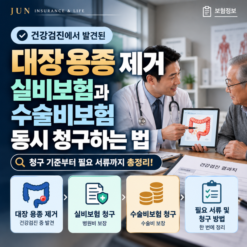 건강검진 대장 용종 제거, 실비보험과 수술비보험 동시 청구하는 법 총정리