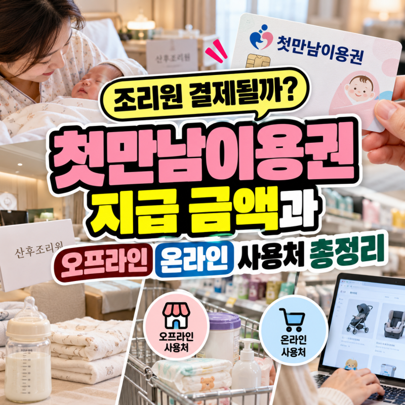 조리원 결제될까? 첫만남이용권 지급 금액과 오프라인 온라인 사용처 총정리