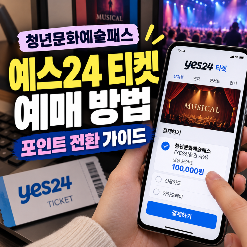청년문화예술패스 예스24 티켓 예매 방법과 YES상품권 포인트 전환 가이드