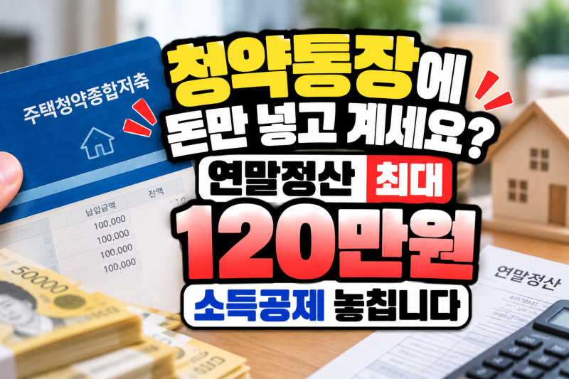 “청약통장에 돈만 넣고 계세요?” 연말정산 최대 120만원 소득공제 놓칩니다