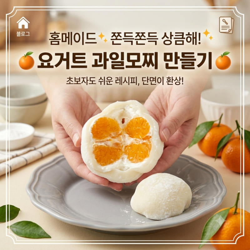 대유행 한정선 요거트 과일모찌 홈메이드 레시피 (모찌피꿀팁포함)