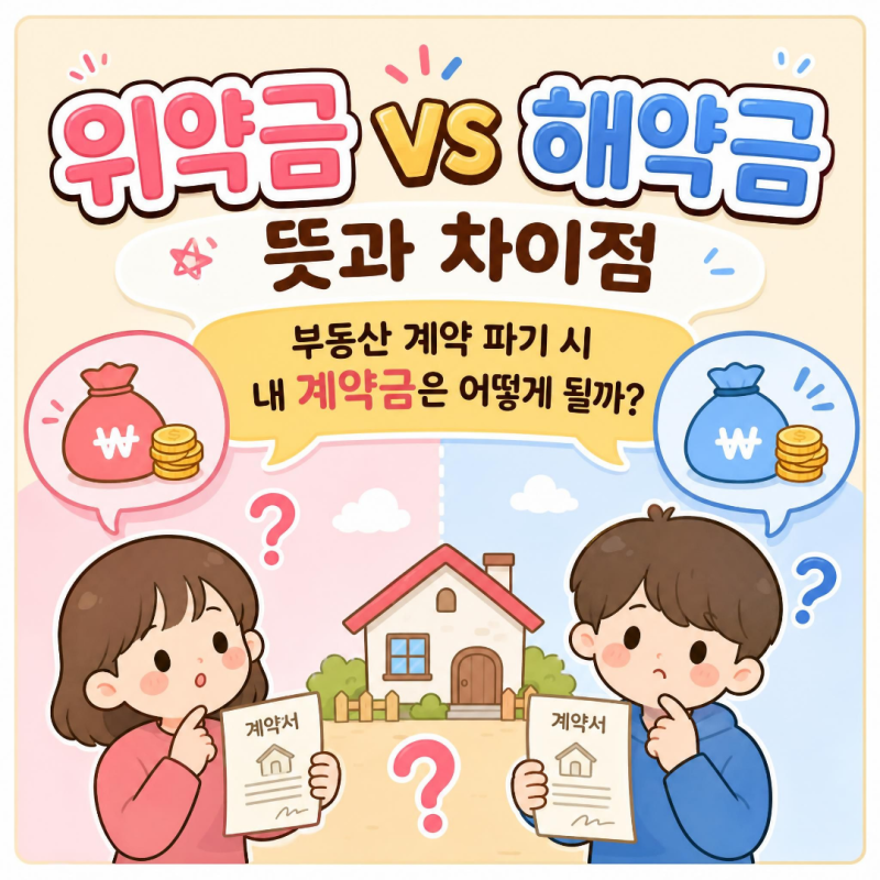위약금 해약금 뜻, 차이 : 부동산 계약 파기 시 내 계약금은 어떻게 될까?