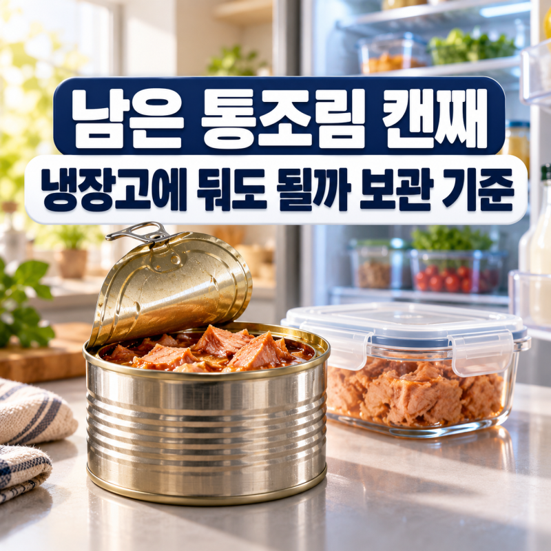 남은 통조림 캔째 냉장고에 둬도 될까 보관 기준