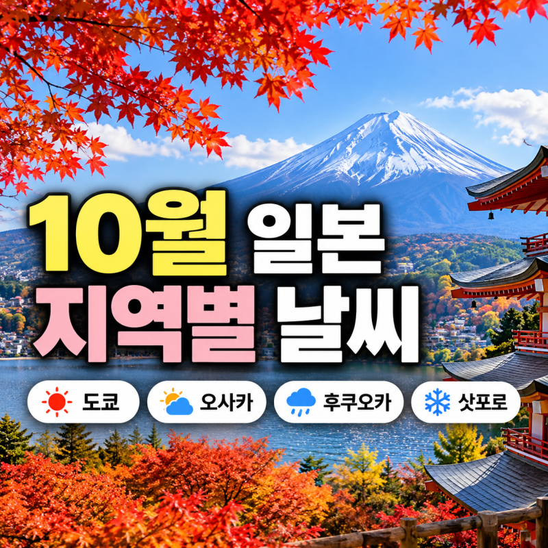 10월 일본 지역별 날씨｜도쿄 오사카 삿포로 후쿠오카 옷차림 정리