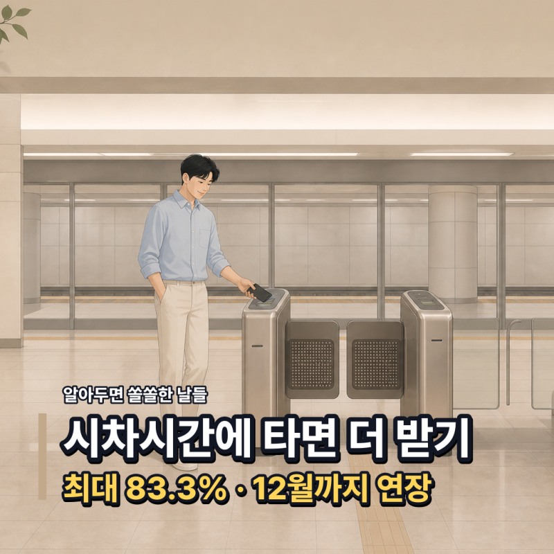 모두의카드 시차출퇴근 환급 12월까지 연장, 최대 83.3% 받는 시간과 신청 방법