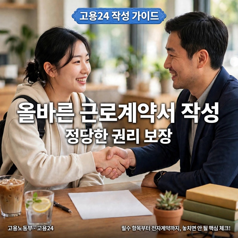 알바 첫날 이것 안 쓰면 100% 손해! 올바른 근로계약서 작성법과 무료 노동 상담소 안내