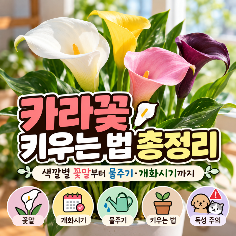 카라꽃 키우는 법 총정리: 색깔별 꽃말부터 물주기·개화시기까지