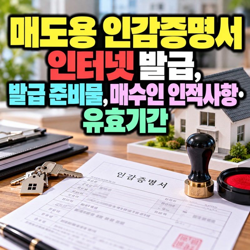 매도용 인감증명서 인터넷 발급, 발급 준비물, 매수인 인적사항·유효기간