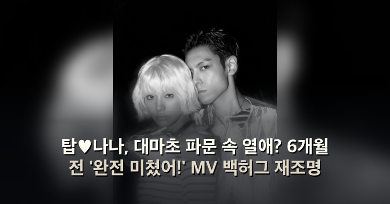 탑♥나나, 대마초 파문 속 열애? 6개월 전 '완전 미쳤어!' MV 백허그 재조명
