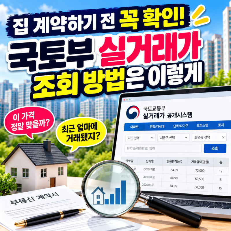 집 계약하기 전 꼭 확인! 국토부 실거래가 조회 방법은 이렇게