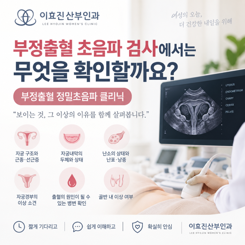 반포역 산부인과 부정출혈 초음파 검사에서는 무엇을 확인할까요?