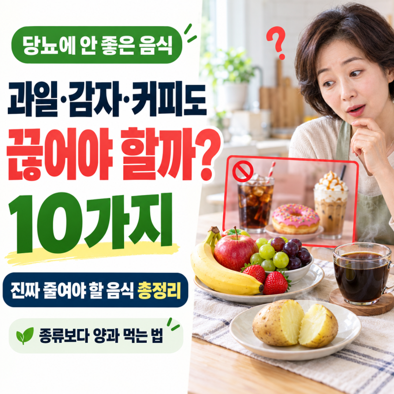 당뇨에 안좋은 음식 10가지? 과일·감자·커피까지 진짜 피해야 할 음식 총정리