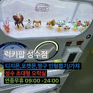 서울 성수 럭키팝 : 디지몬,포켓몬,짱구 인형뽑기/가챠샵