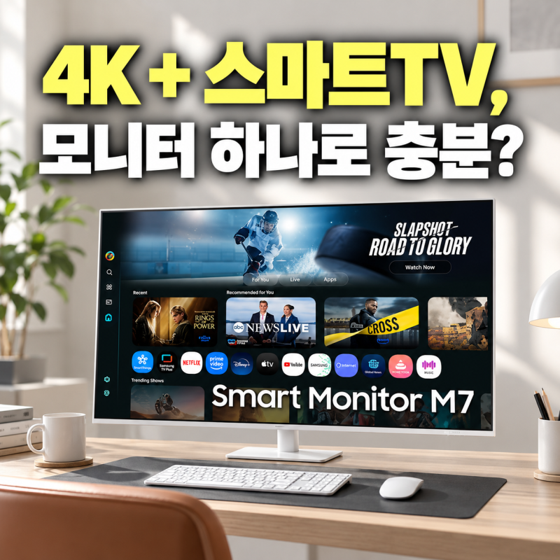 삼성 M7 43인치 LS43FM701 — 4K UHD에 스마트TV 기능까지, 모니터 하나로 충분한가