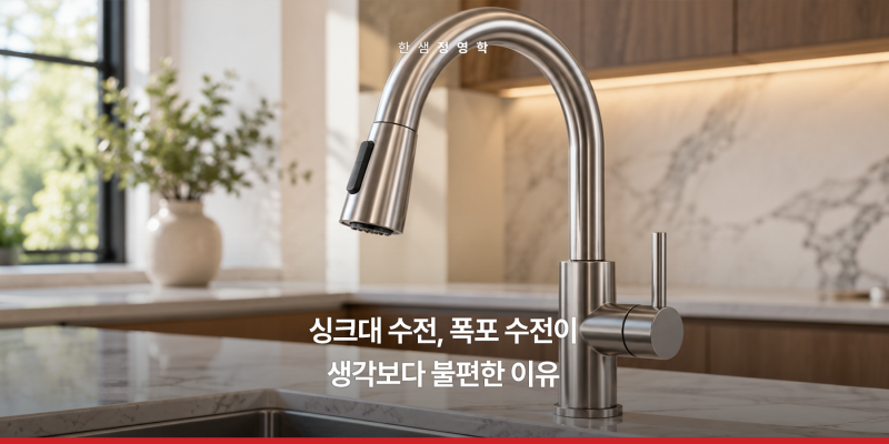 싱크대 수전, 폭포 수전이 생각보다 불편한 이유