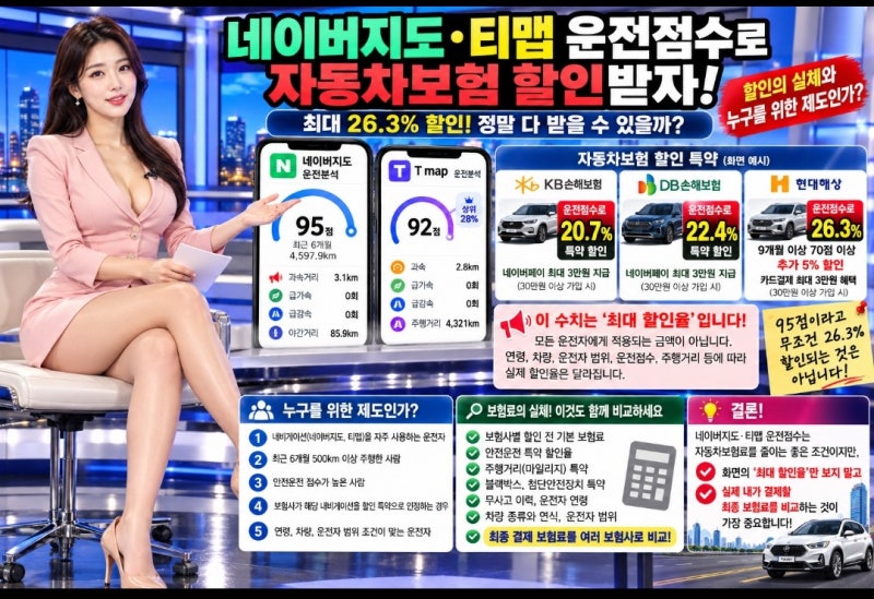 네이버지도·티맵 운전점수로 자동차보험 할인?