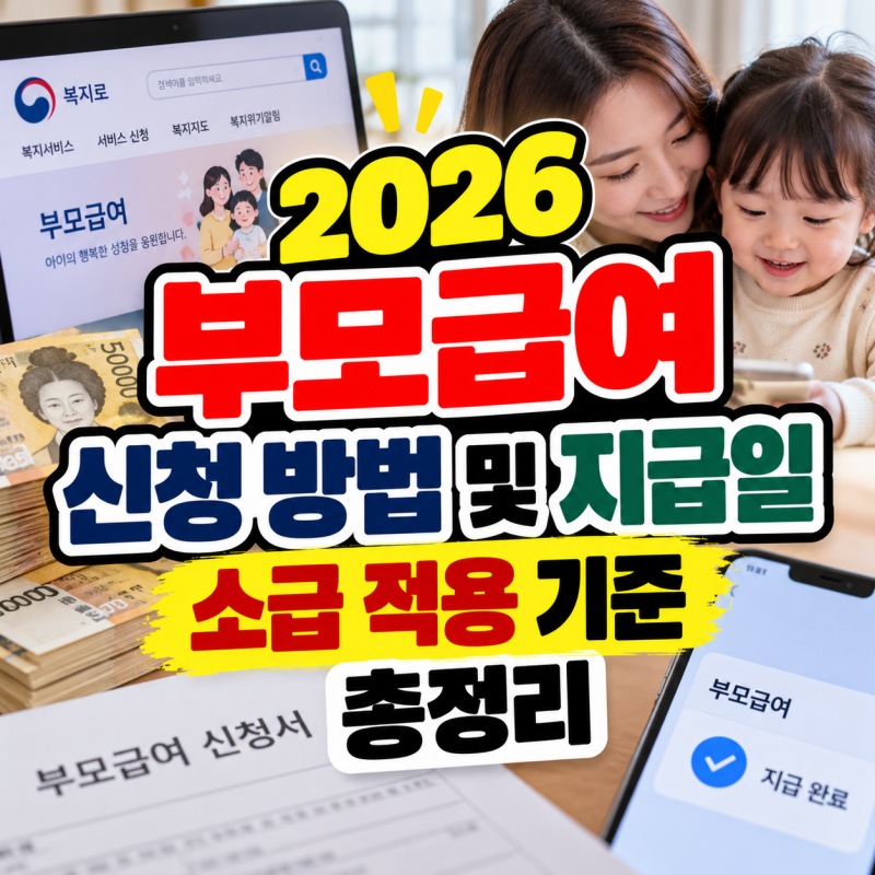 2026 부모급여 신청 방법 및 지급일 소급 적용 기준 총정리