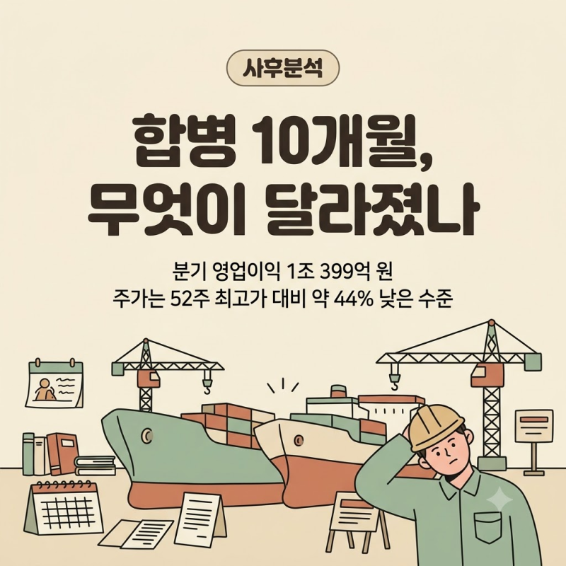 HD현대미포·HD현대중공업 합병 이후 달라진 점, 실적은 늘었는데 주가는 왜 고점 대비 40% 넘....