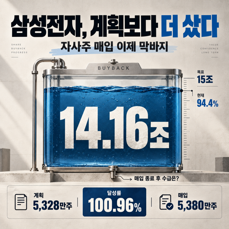 삼성전자 자사주 5,380만주 매입 완료｜15조원 끝나면 주가를 받쳐주던 ‘큰손’이 사라질까?