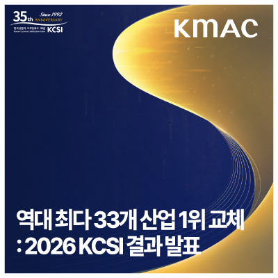 역대 최다 33개 산업 1위 교체 | 2026 제35차 한국산업의 고객만족도(KCSI) 결과 발표