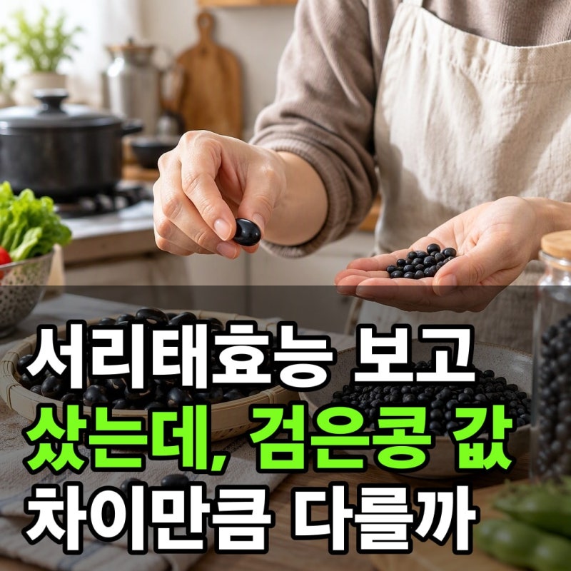 서리태효능 보고 샀는데, 검은콩 값 차이만큼 다를까