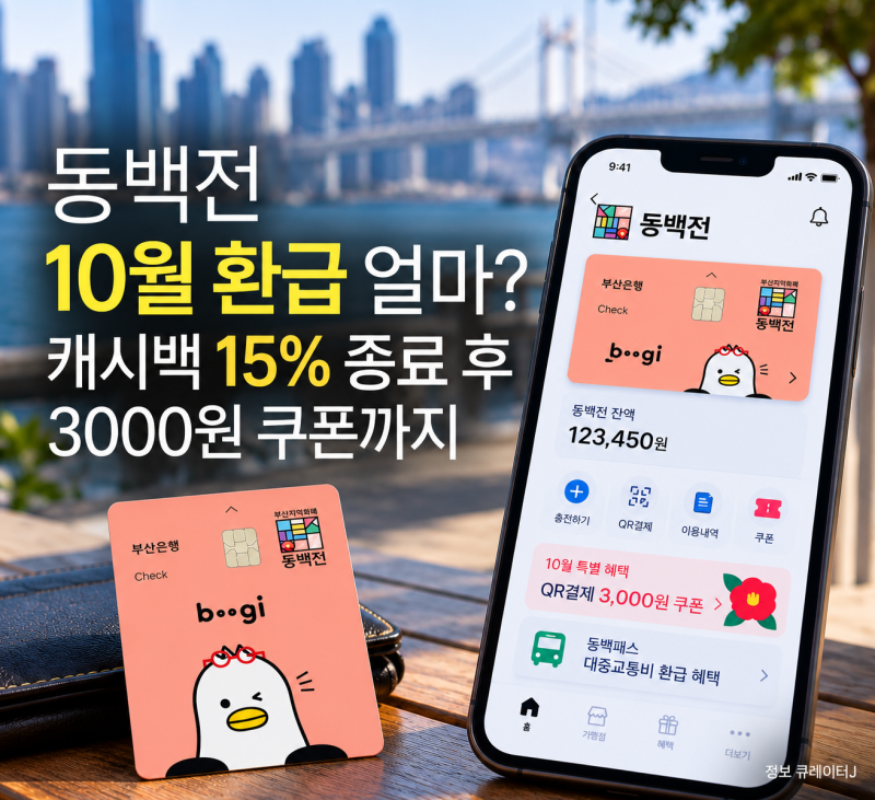 동백전 10월 환급 얼마? 캐시백 15% 종료 후 3000원 쿠폰까지