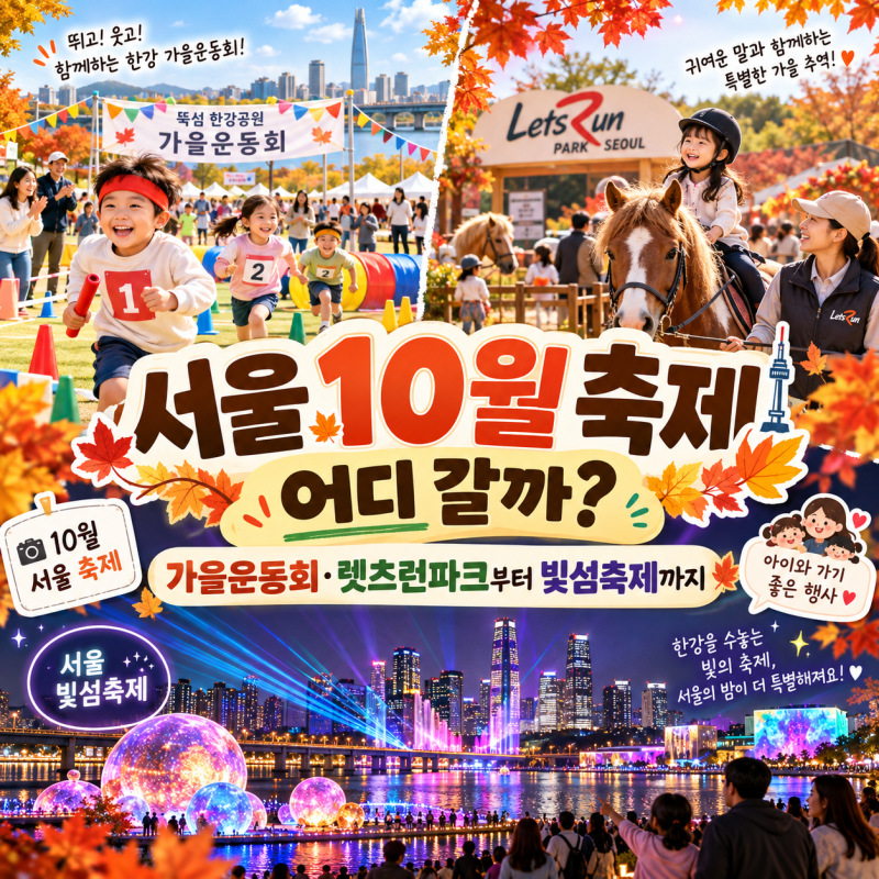서울 10월 축제 어디 갈까?｜한강 가을운동회·렛츠런파크부터 빛섬축제까지