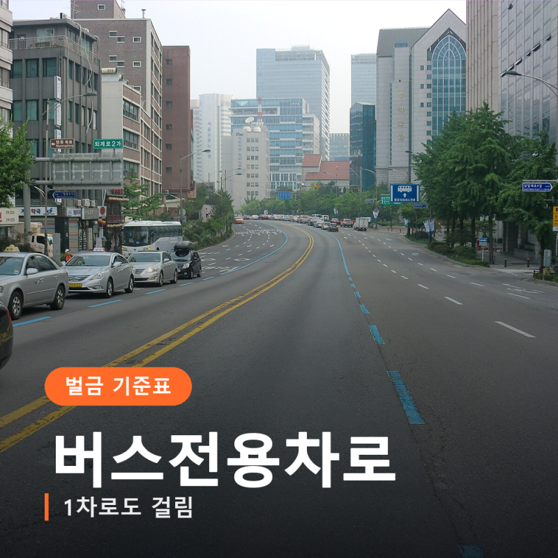 버스전용차로 위반 벌금, 1차로인데도 걸리는 경우가 있습니다