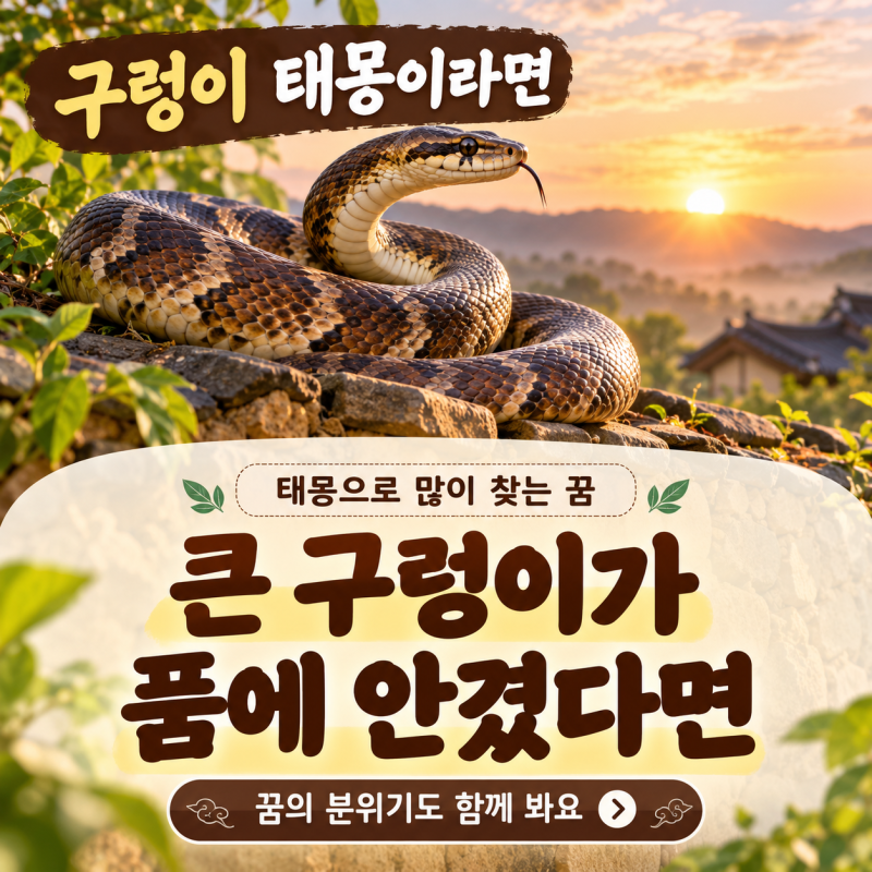 구렁이 태몽, 큰 구렁이를 봤다면 이런 의미예요