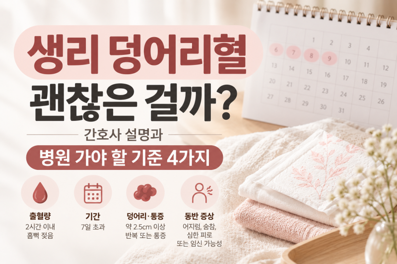 생리 덩어리혈 괜찮은 걸까 간호사가 알려주는 병원 가야 할 기준 4가지
