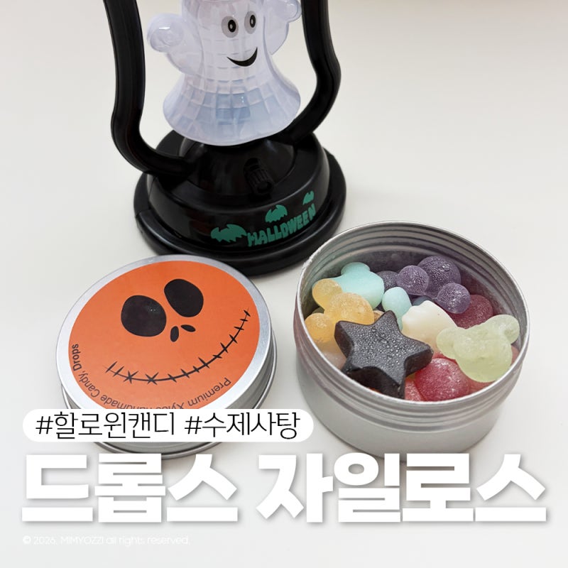 할로윈캔디 답례품 추천 드롭스 자일로스 수제사탕 저당캔디 후기