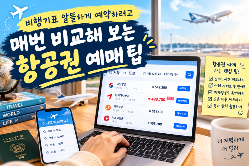 비행기표 알뜰하게 예약하려고 매번 비교해 보는 항공권 예매 팁
