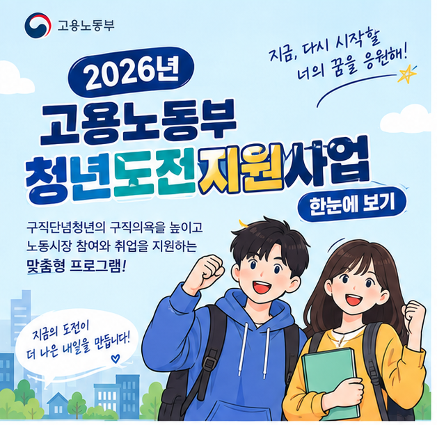 2026년 청년도전지원사업 한눈에 보기! 구직단념청년이라면 꼭 확인하세요